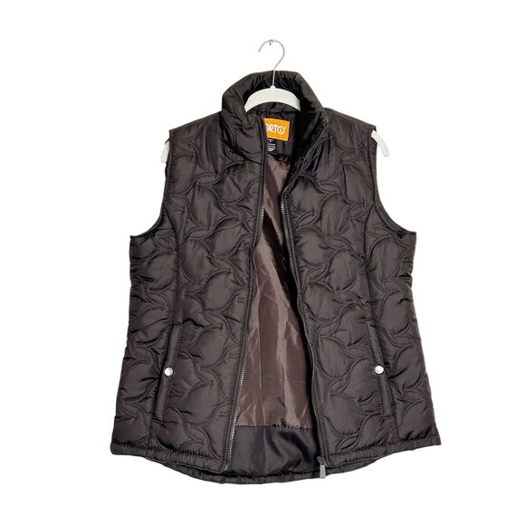 Sporto Women's Quilted Puffer Vest in Brown - Sz S - Picture 2 of 6
